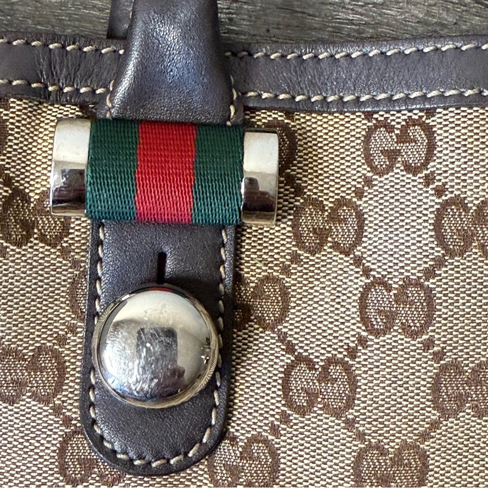 Authentic Gucci Sherry Line Medium Matchball Tote Brown GG - Picture 9 of 16
